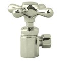 Westbrass Cross Handle Angle Stop Shut Off Valve 1/2-Inch IPS Inlet W/ 3/8-Inch Compression Outlet in Polished D103X-05